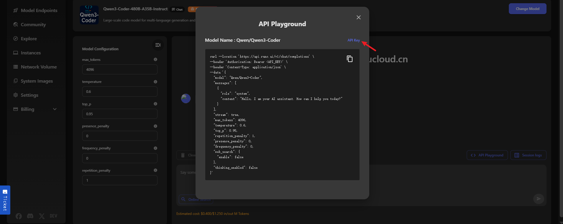 Click API Key